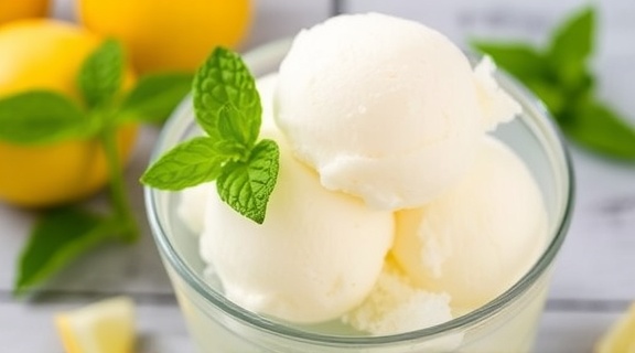 Пошаговый рецепт “Лимонного сорбета” с мятой.