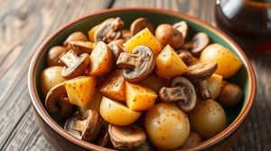 Курица с грибами и картофелем в соусе терияки: пошаговое руководство.