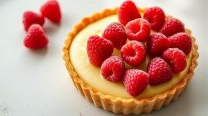 Пошаговый рецепт “Тарта с малиной” и заварным кремом.