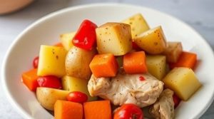 Тушеная курица с картофелем и перцем: пошаговый рецепт.
