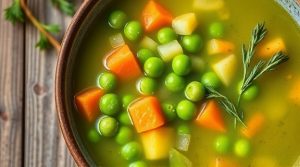 Пошаговый рецепт горохового супа с морковью и зеленью.