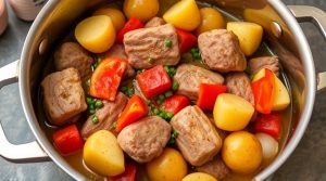 Тушеная свинина с перцем и картофелем в кастрюле: пошаговый рецепт.