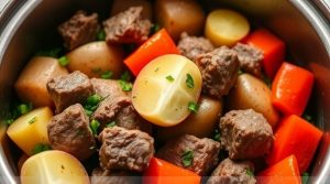 Говядина с картофелем и сладким перцем в горшочке: пошаговое руководство.