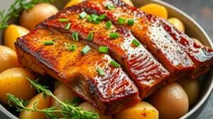 Запеченные свиные ребрышки с картошкой: пошаговое руководство.