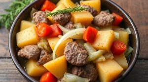 Тушеная капуста с мясом и картофелем: пошаговое руководство.