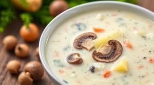 Пошаговый рецепт супа с картошкой и грибами в сливочном соусе.