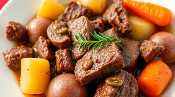 Говядина с картофелем и красным вином: пошаговое руководство.