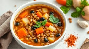 Пошаговый рецепт чечевичного супа с овощами и специями.