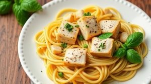 Спагетти с куриным филе и соусом песто: пошаговый рецепт.