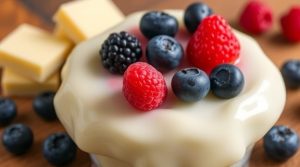 Как приготовить “Десерт из белого шоколада” с ягодами: пошаговая инструкция.