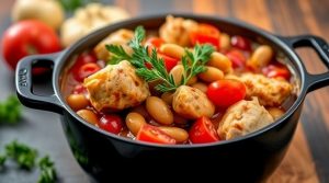 Курица с фасолью и томатами в горшочке: пошаговое руководство.