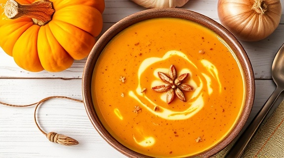 Пошаговый рецепт супа с тыквой и яблоками.