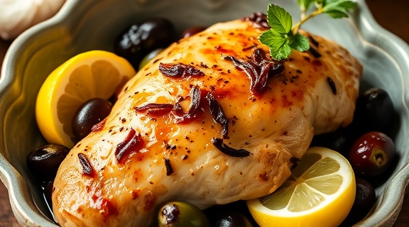 Тушеная курица с оливками и лимоном: пошаговое руководство.