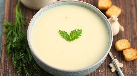 Пошаговый рецепт крем-супа из картофеля с трюфельным маслом.