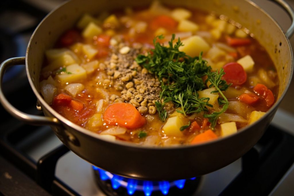 Пошаговый рецепт овощного супа с чечевицей и томатами.