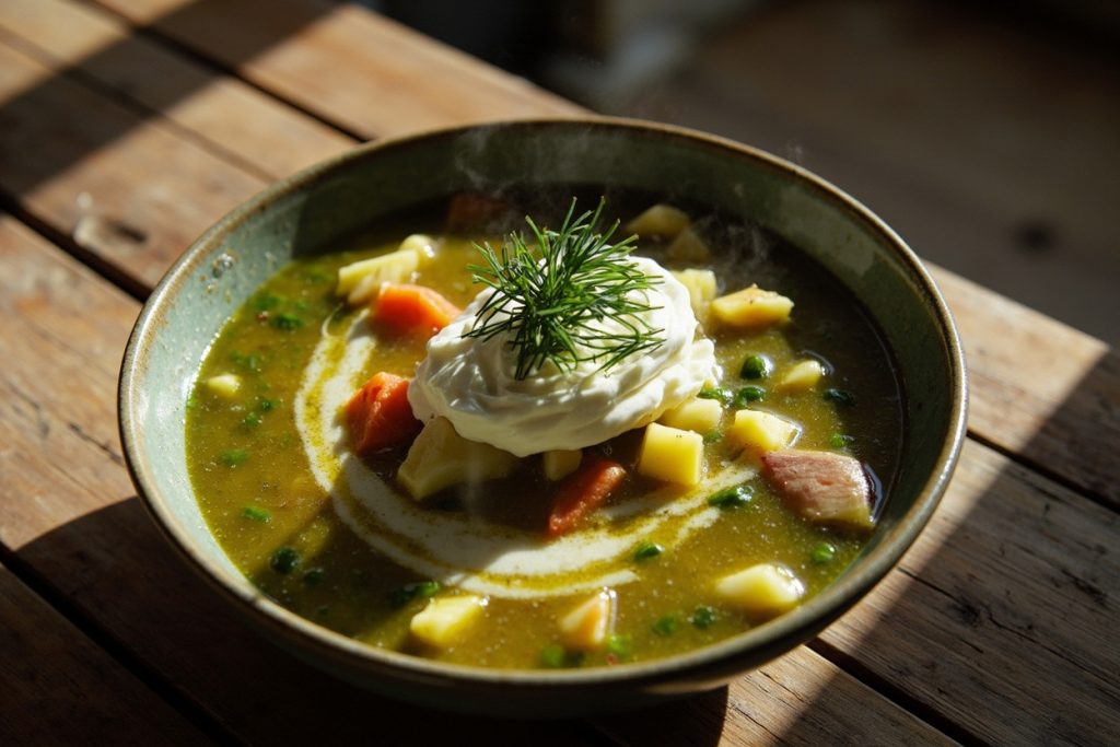 Пошаговый рецепт супа из щавеля с яйцом и сметаной.