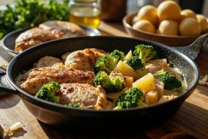 Курица с картофелем и брокколи в сливочном соусе: пошаговое руководство.