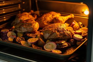 Курица с картофелем и баклажанами в духовке: пошаговый рецепт.