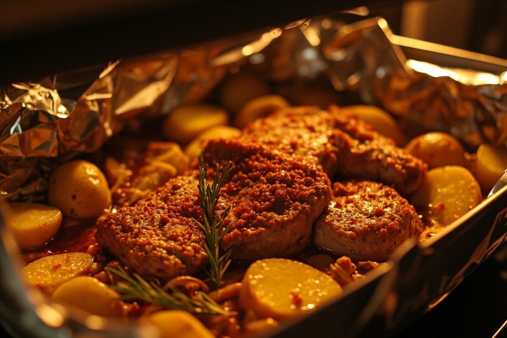 Телятина с картофелем и специями в духовке: пошаговый рецепт.