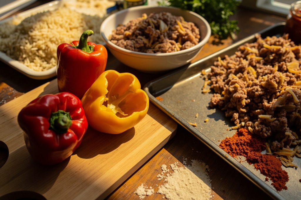 Фаршированные перцы мясом и рисом: пошаговое руководство.