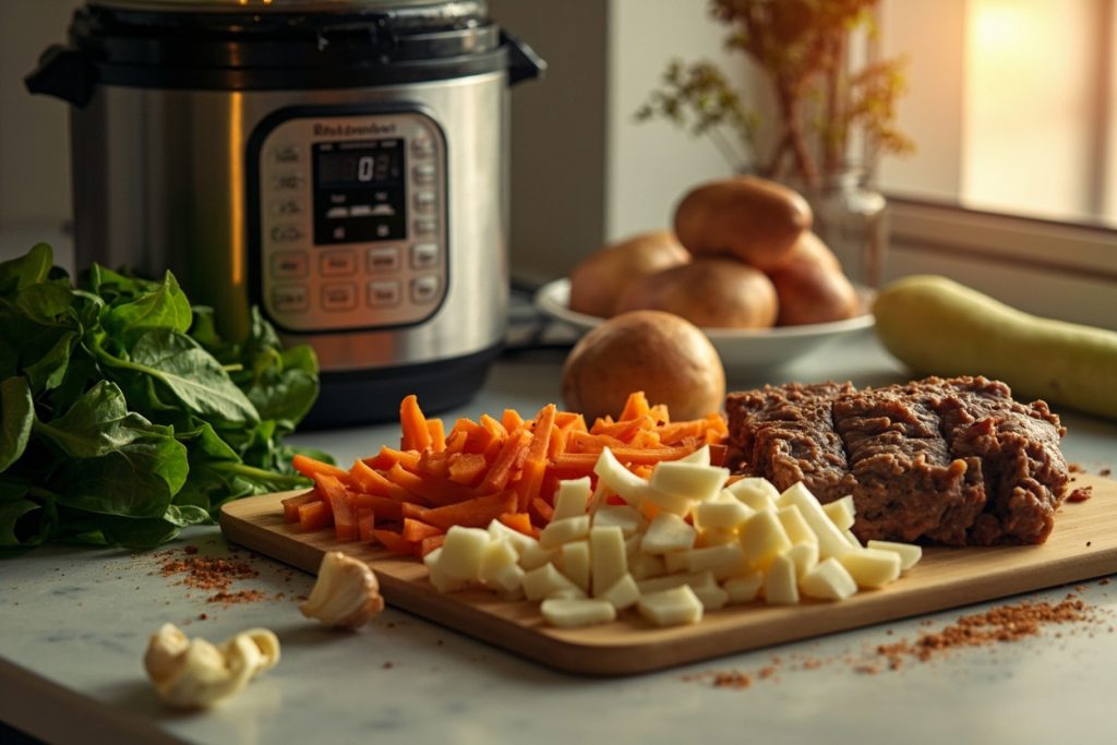 Говядина с картошкой и шпинатом в мультиварке: пошаговое руководство.
