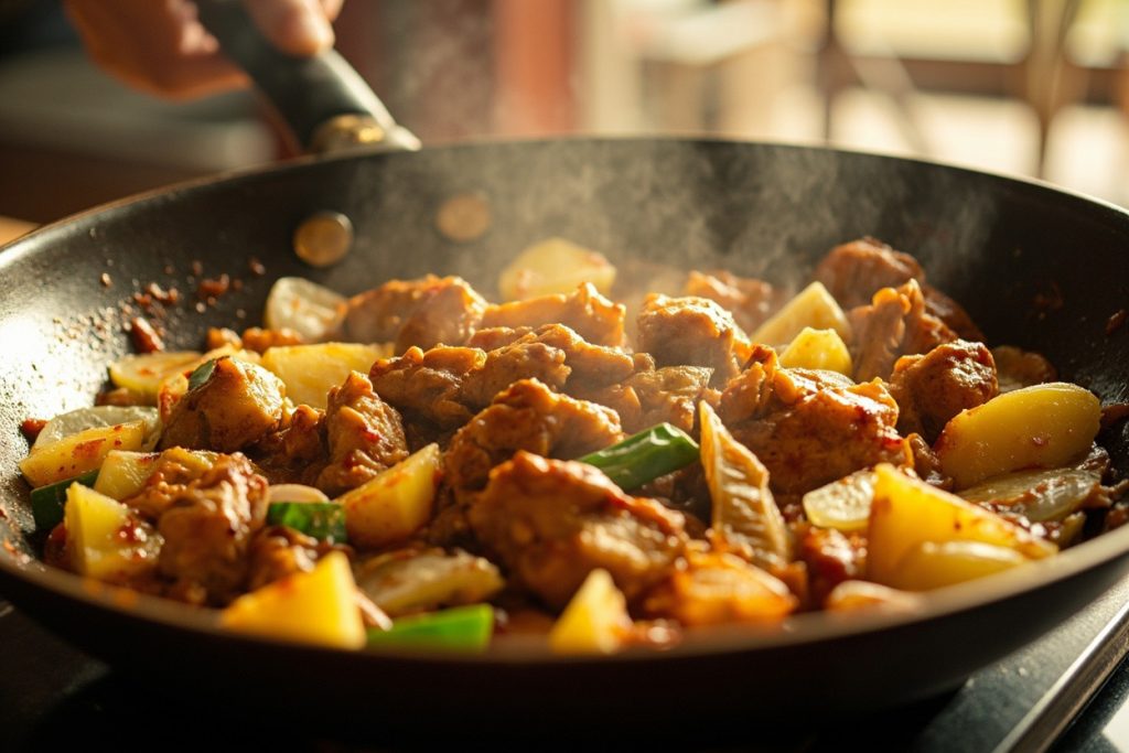 Курица с ананасами и кешью: пошаговый рецепт.