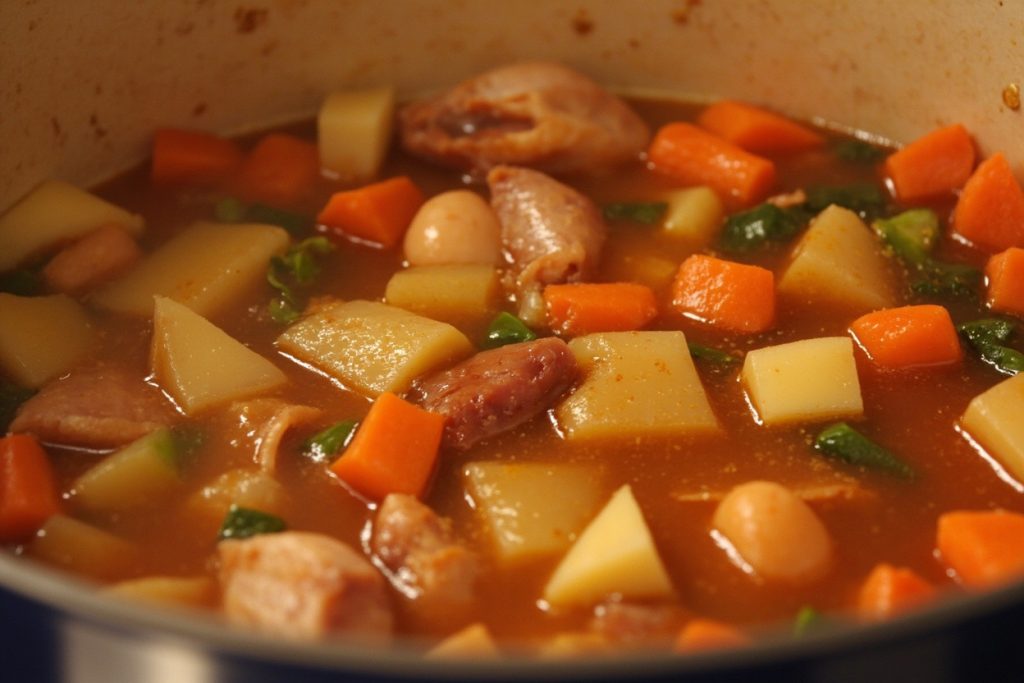 Пошаговый рецепт похлебки из фасоли с копченым мясом.