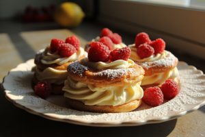 Как сделать Пирожные с лимонным кремом и малиной: пошаговая инструкция.