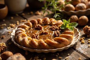 Пошаговый рецепт Пирожного с карамелью и грецкими орехами.