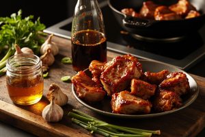 Свинина с медом и чесноком в соусе терияки: пошаговое руководство.