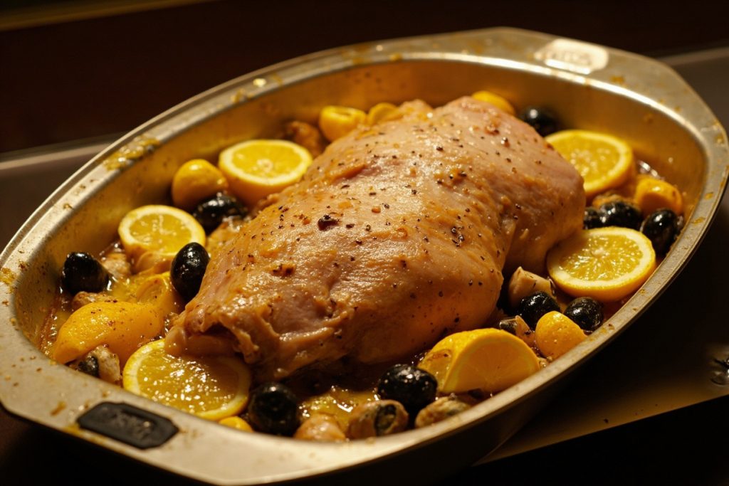 Курица с лимоном и оливками в духовке: пошаговое руководство.