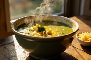 Пошаговый рецепт супа с брокколи и сыром чеддер.