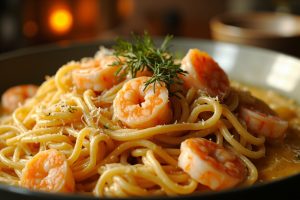 Паста с креветками в сливочном соусе: пошаговое руководство.