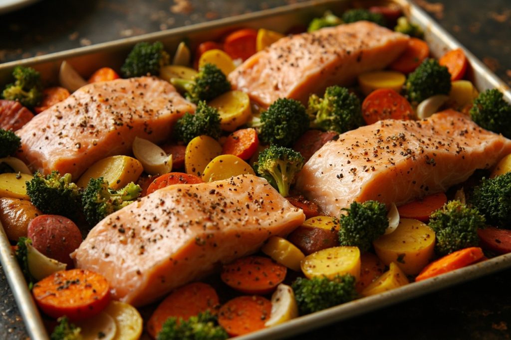 Запеченные овощи с рыбой и пряностями: пошаговый рецепт.