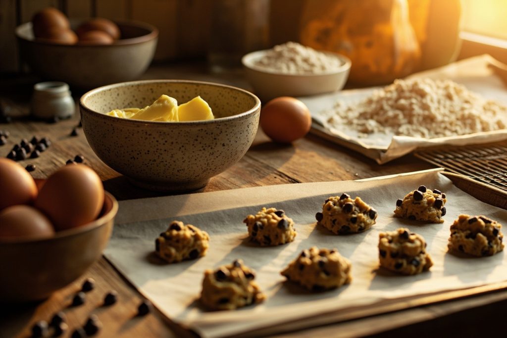 Пошаговый рецепт Печенья с шоколадной крошкой и орехами.