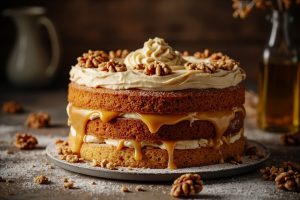 Пошаговый рецепт Торта с орехами и карамельным кремом.