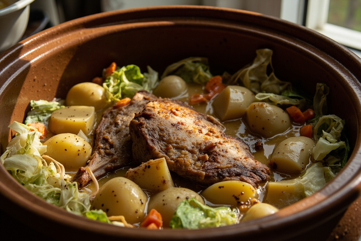 Свинина с картошкой и капустой в горшочке: пошаговое руководство.