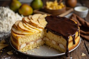 Как приготовить Торт с грушею и шоколадным ганашем: пошаговая инструкция.