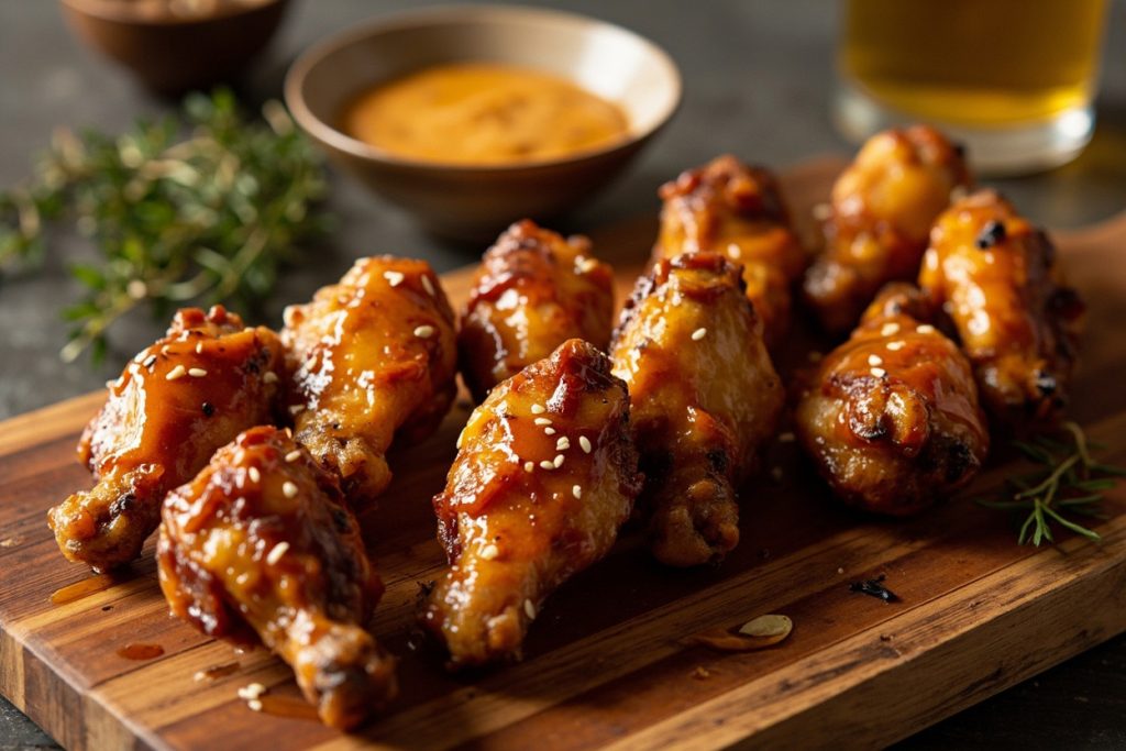 Запеченные крылышки с медово-горчичным соусом: пошаговый рецепт.