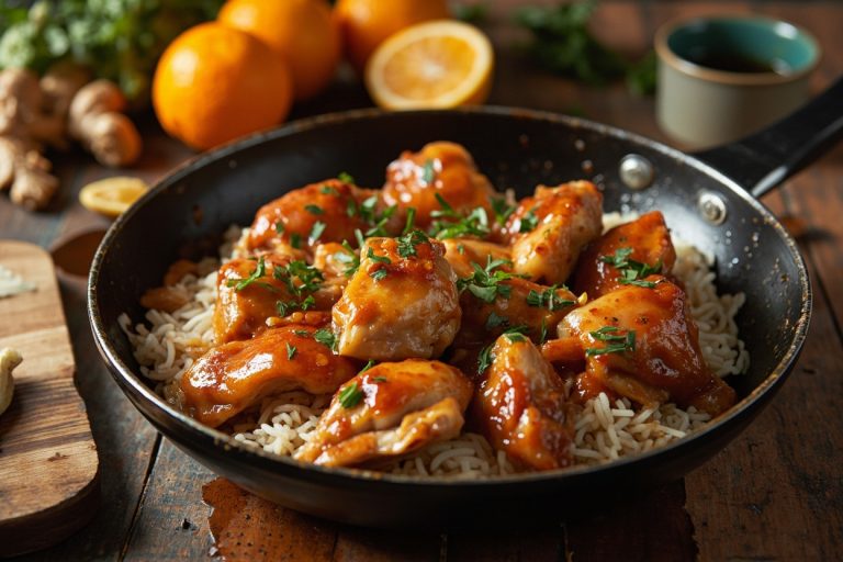 Курица с апельсиновым соусом и рисом: пошаговое руководство.