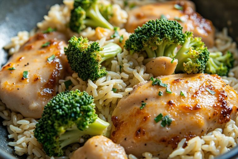 Курица с брокколи и рисом в сливочном соусе: пошаговый рецепт.