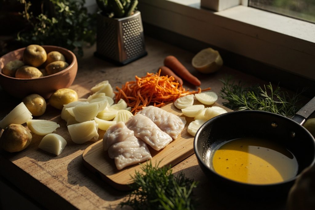 Тушеная рыба с картошкой и зеленью: пошаговое руководство.