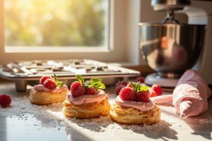 Как сделать Пирожные с малиновым кремом и мятой: пошаговая инструкция.