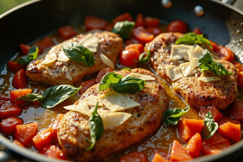 Куриные грудки с помидорами и базиликом: пошаговое руководство.
