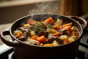 Говядина с морковью и картофелем в горшочке: пошаговый рецепт.