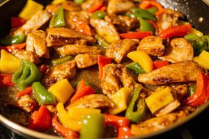 Курица с ананасами и сладким перцем: пошаговое руководство.