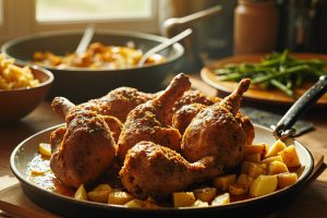 Куриные ножки с картошкой и зелеными бобами: пошаговое руководство.