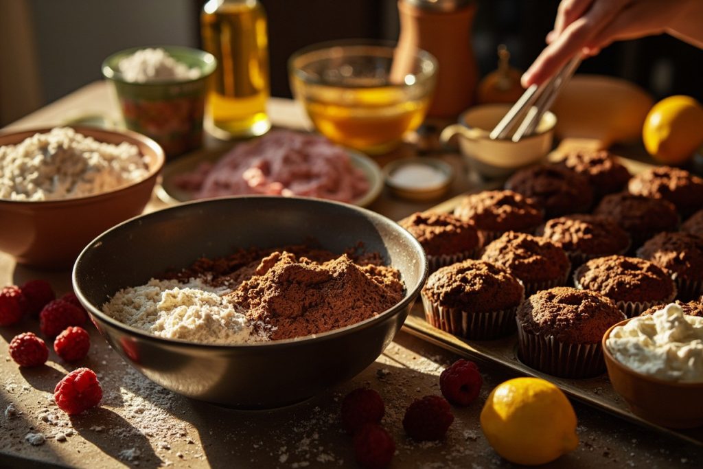 Как сделать Шоколадные капкейки с малиновым кремом: пошаговая инструкция.