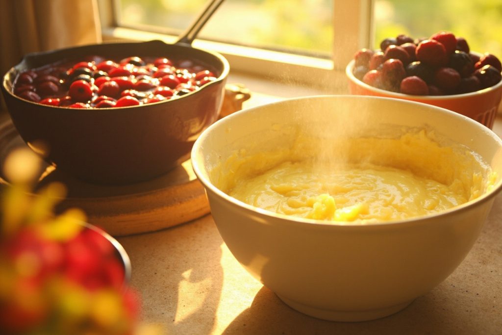 Пошаговый рецепт Лимонных кексов с ягодным соусом.