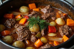 Овощное рагу с говядиной и зеленью: пошаговый рецепт.